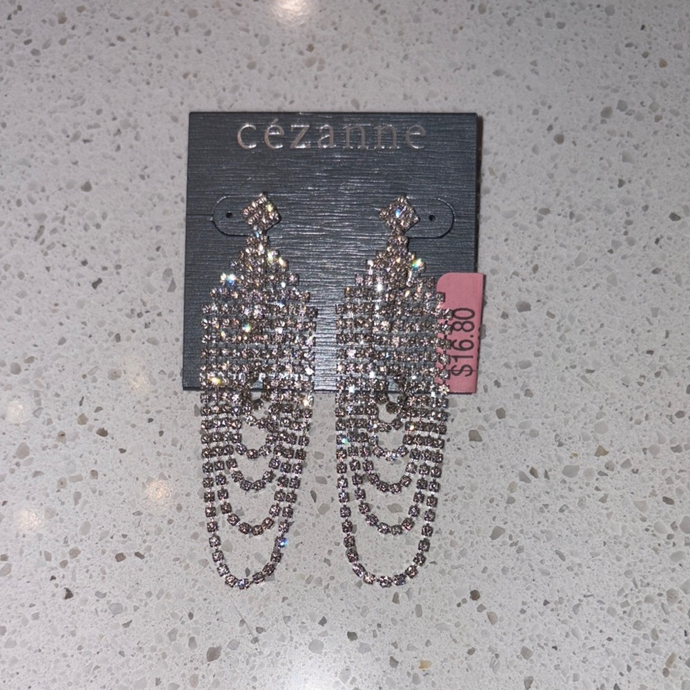 Cezanne Silver Chandelier Earrings with Cascading Chains